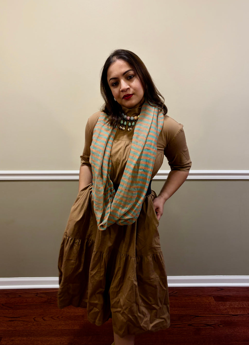 jeweled loop scarf
