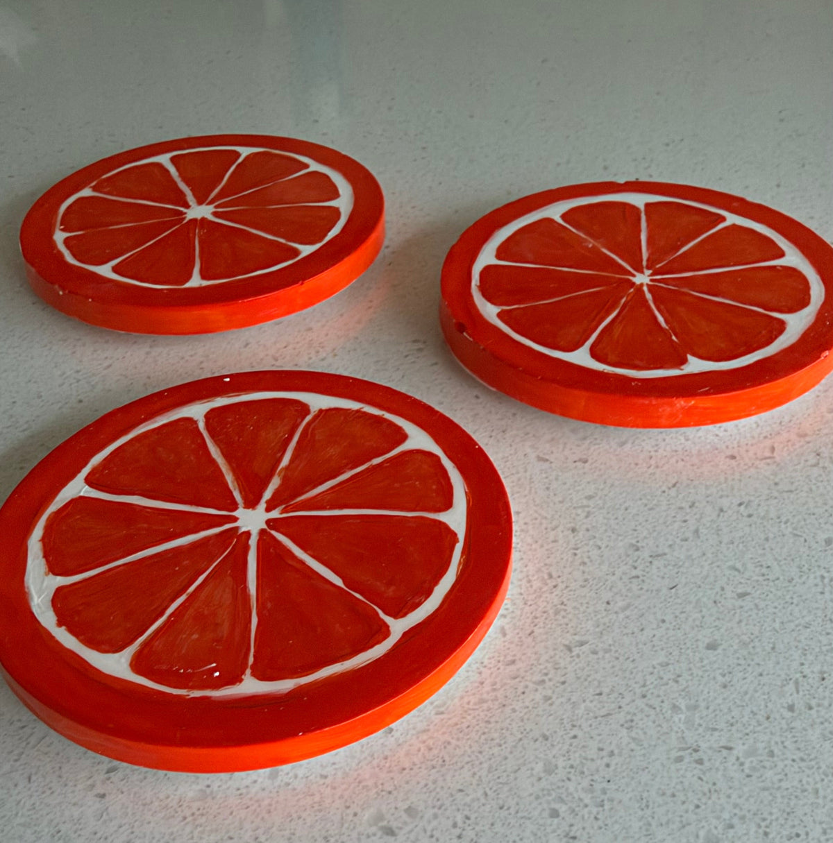Orange slice coaster