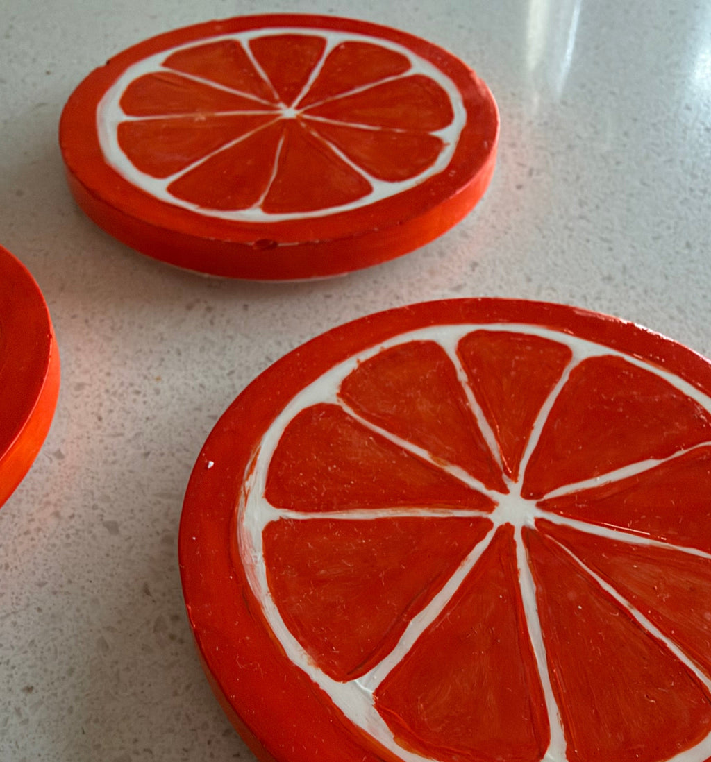 Orange slice coaster