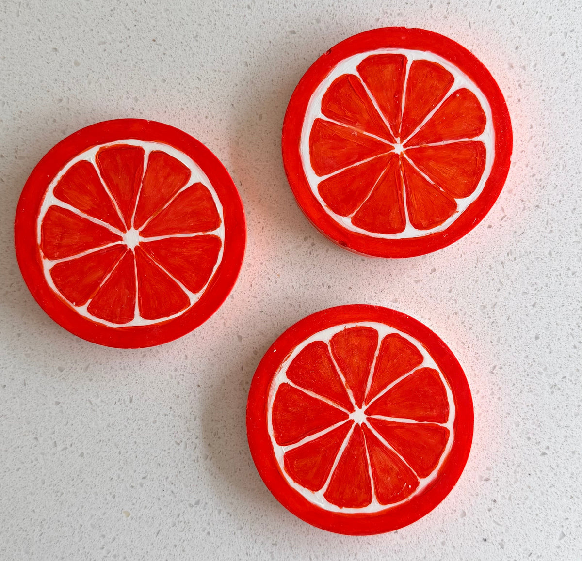 Orange slice coaster